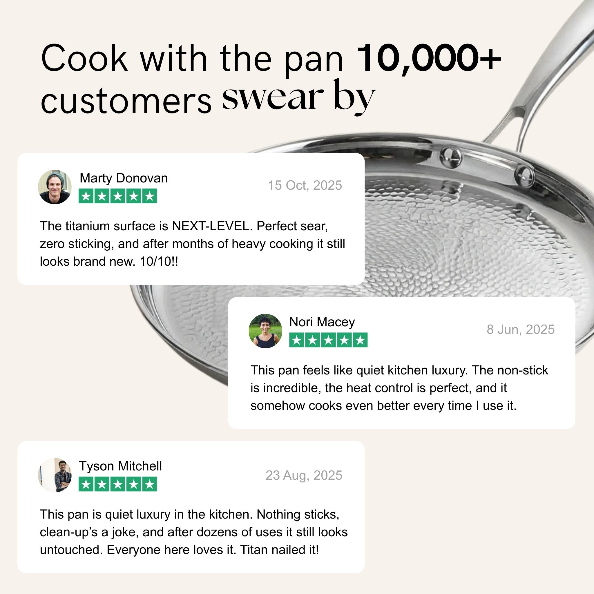 Titanium Hammered Pan + Lid
